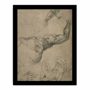 Studies for a Flying Angel (recto) By Michelangelo Buonarroti