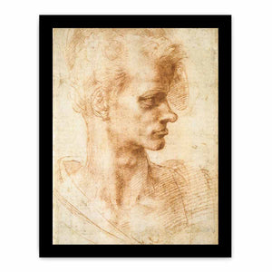 Bust of a Young Man (recto), 1524-25 By Michelangelo Buonarroti