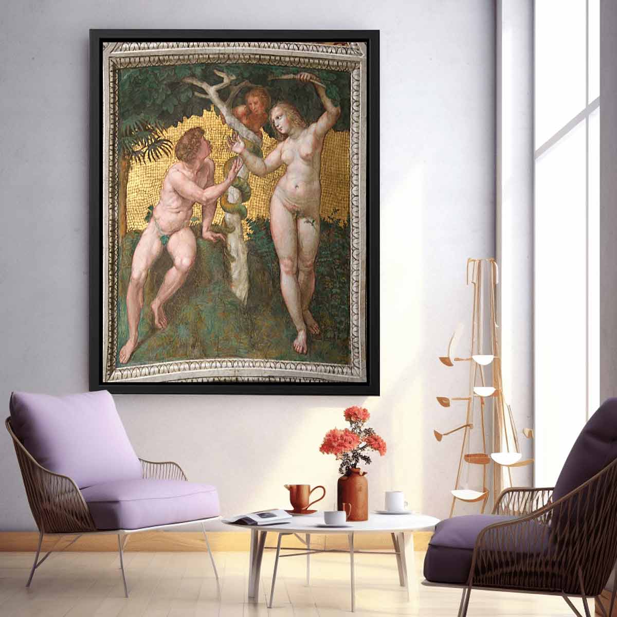 Adam and Eve (ceiling panel) By Raphael