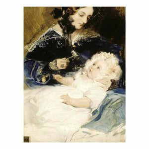 Lady Louisa Jane Russell, Duchess of Abercorn (1812-1905) with her Daughter Lady Harriet Georgiana Louisa Hamilton, later Countess of Lichfield (1834-1913)