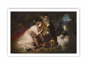 Scene from A Midsummer Night's Dream. Titania and Bottom