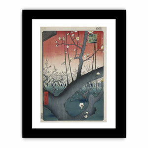 De pruimenboomgaard te Kameido Kameido umeyashiki (titel op object) Honderd beroemde gezichten op Edo (serietitel) Meisho Edo hyakkei
