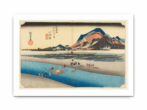 Print, Fording the Sakawa River (Odawara), in The Fifty-Three Stations of the Tokaido Road (Tokaido Gojusan Tsugi-no Uchi), ca. 1834