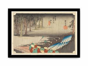 Print, Tsuchi-yama, Spring Rain, in The Fifty-Three Stations of the Tokaido Road (Tokaido Gojusan Tsugi-no Uchi), ca. 1834