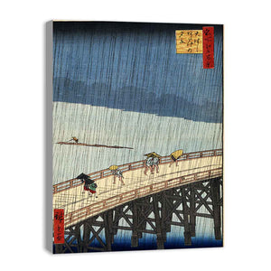 Sudden Shower over Shin Ohashi Bridge at Atake from One Hundred Views of Edo