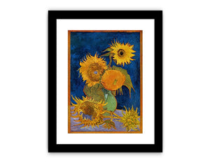 Sunflowers On Blue By Van Gogh Canvas Print