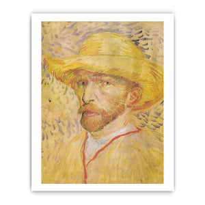 Self Portrait With A Straw Hat By Van Gogh