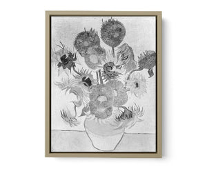 Sunflower Black & White by Van Gogh Oil Painting