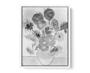 Sunflower Black & White by Van Gogh Art Print