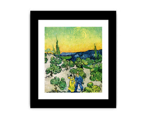 Couple In Olive tree with Crescent Moon Glish Painting By Vincent Van Gogh Canvas Print