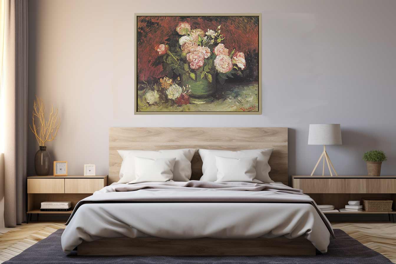Bowl with Peonies and Roses By Vincent Van Gogh