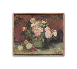 Bowl with Peonies and Roses By Vincent Van Gogh Streched canvas
