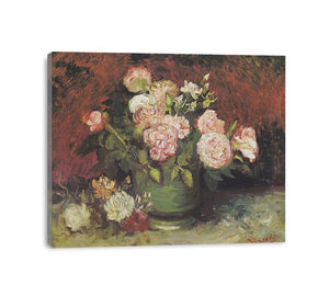 Bowl with Peonies and Roses By Vincent Van Gogh
