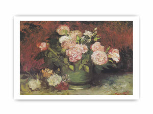 Bowl with Peonies and Roses By Vincent Van Gogh