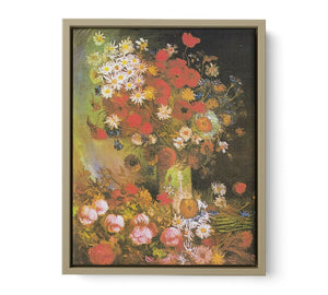Vase with cornflowers and poppies, peonies and chrysanthemums By Vincent Van Gogh Oil Painting