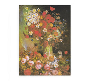 Vase with cornflowers and poppies, peonies and chrysanthemums By Vincent Van Gogh