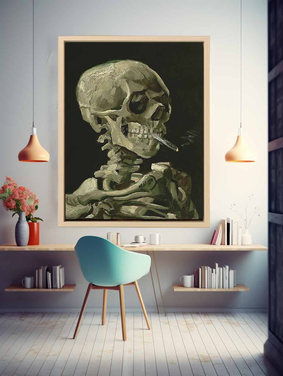 Skull With Burning Cigarette By Vincent Van Gogh