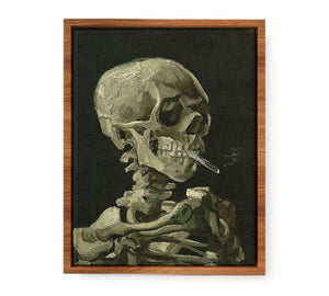 Skull With Burning Cigarette By Vincent Van Gogh Streched canvas