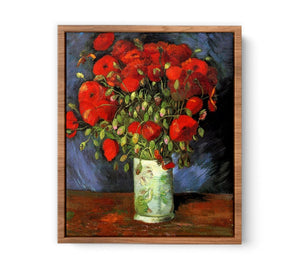 Vase with Red Poppies By Vincent Van Gogh Streched canvas
