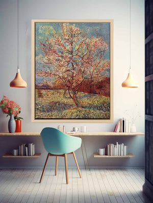 Peach Tree in Blossom / Flowering Peach Tree By Vincent Van Gogh