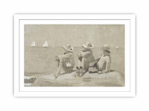 Three Boys on a beached Dory
