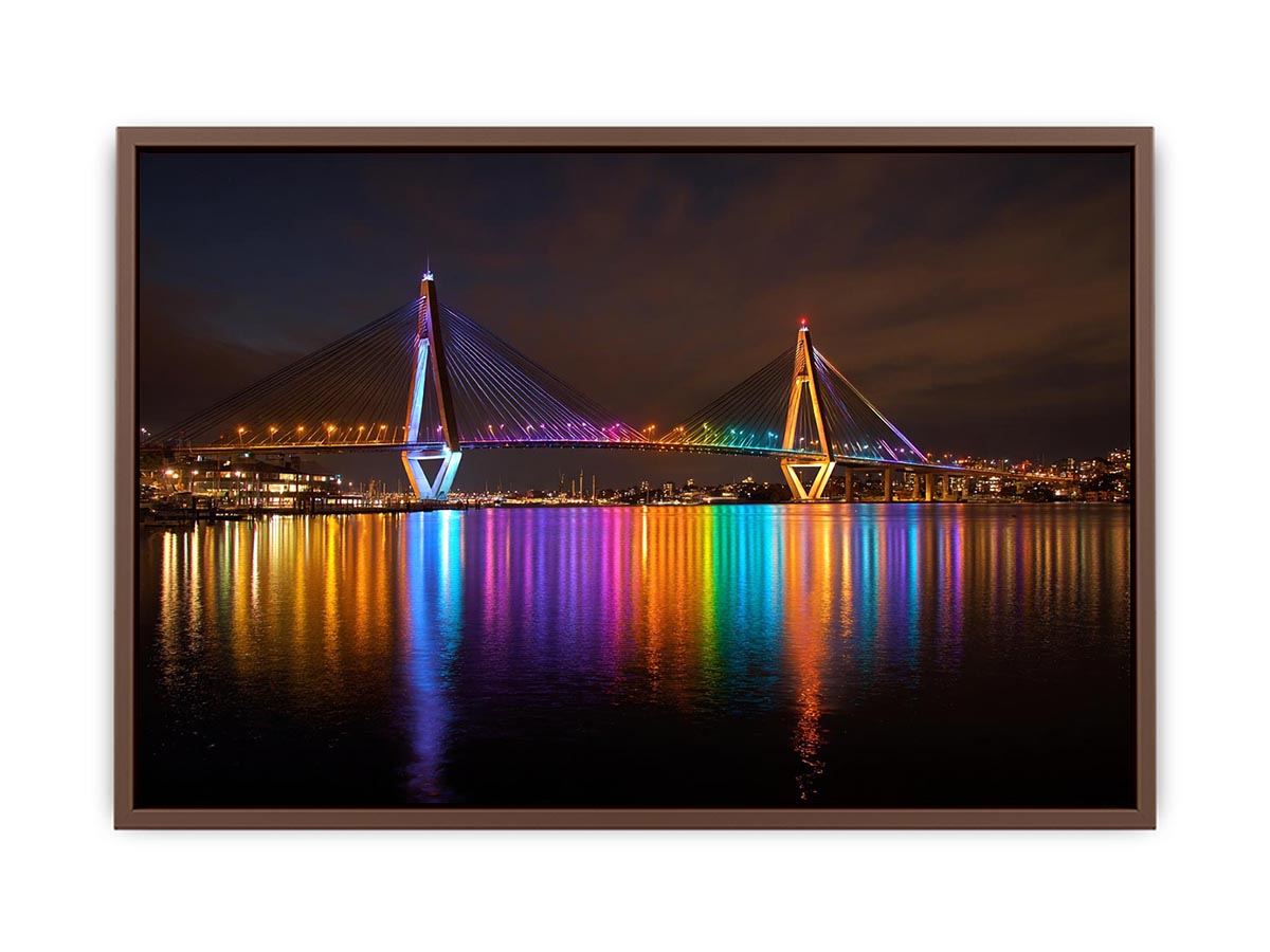 Anzac bridge Syney illuminated at Night