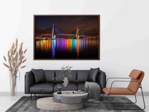 Anzac bridge Syney illuminated at Night