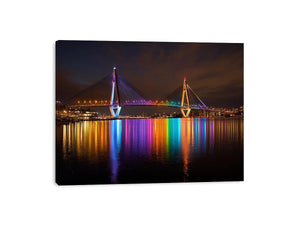 Anzac bridge Syney illuminated at Night