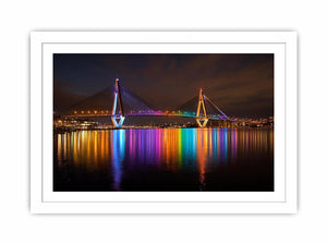 Anzac bridge Syney illuminated at Night