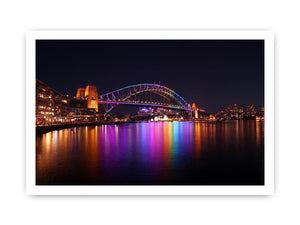 Sydney Harbour Bridge illuminated at Night