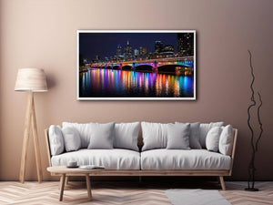 Melbourne Bridge Illuminated at Night
