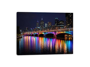 Melbourne Bridge Illuminated at Night
