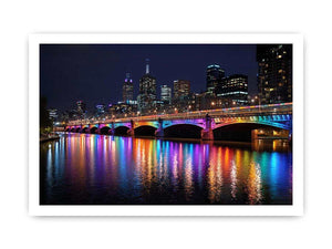 Melbourne Bridge Illuminated at Night
