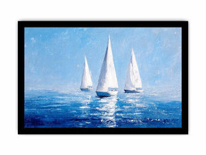 Sailboats in Blue water