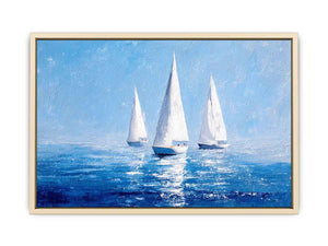 Sailboats in Blue water