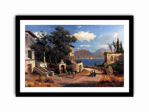 An Italian Village By A Lake