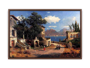 An Italian Village By A Lake