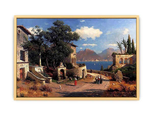 An Italian Village By A Lake