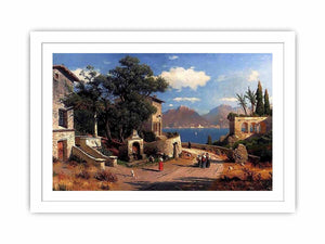 An Italian Village By A Lake