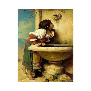 Roman Girl at a Fountain
