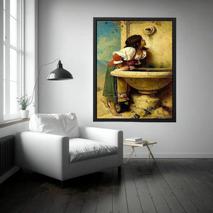 Roman Girl at a Fountain