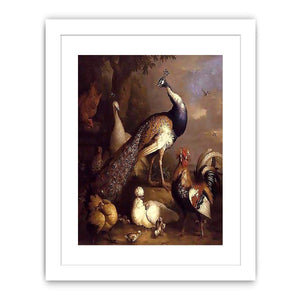 Peacock, Peahen and Poultry in a Landscape