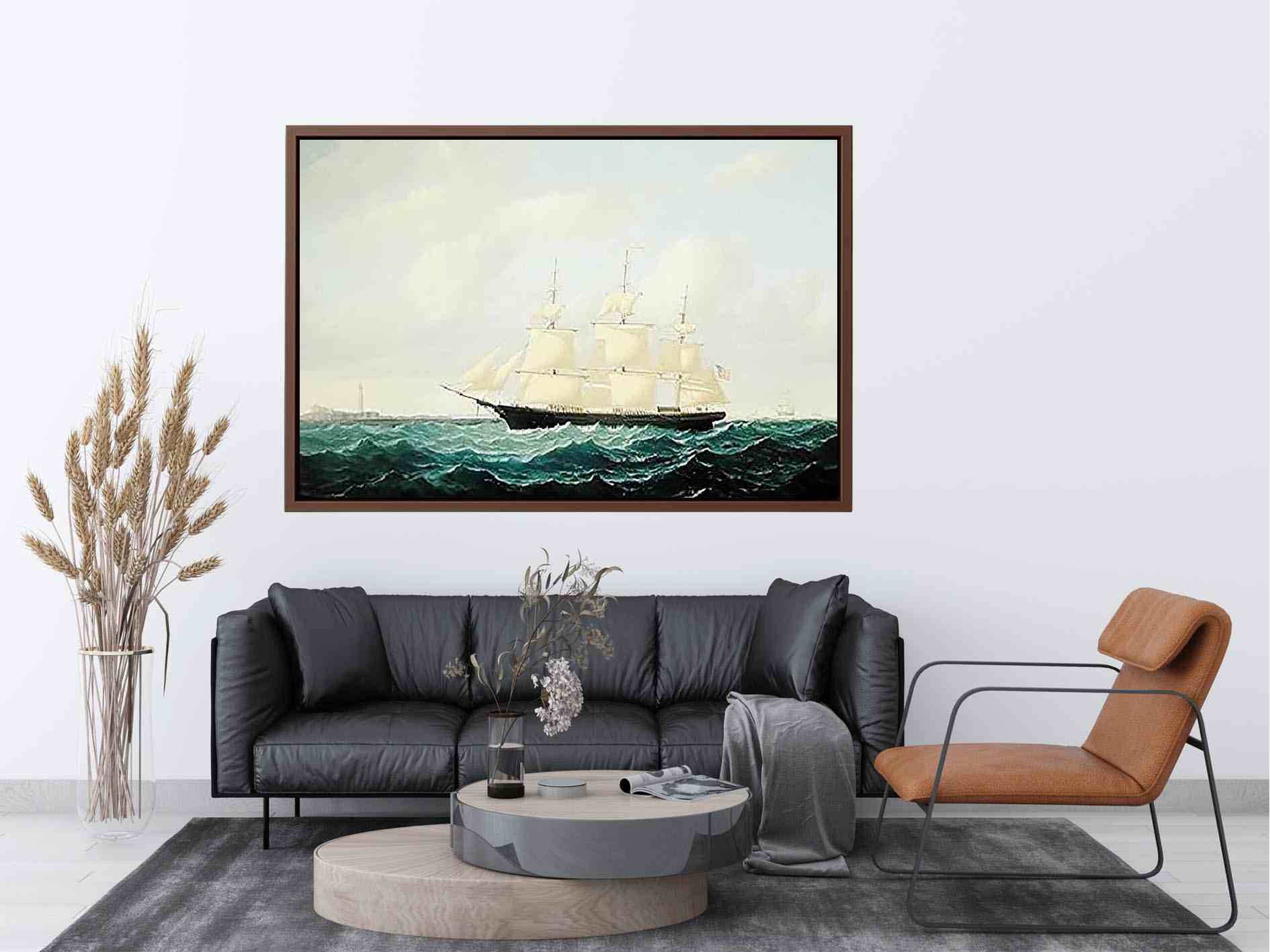 Dashing Wave' clipper ship off Boston Light