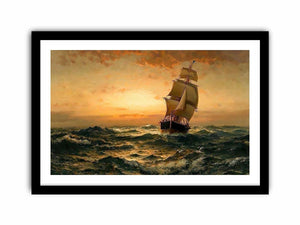 Ship at Sea, Sunset