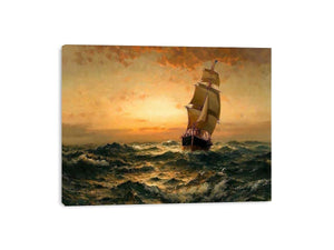 Ship at Sea, Sunset