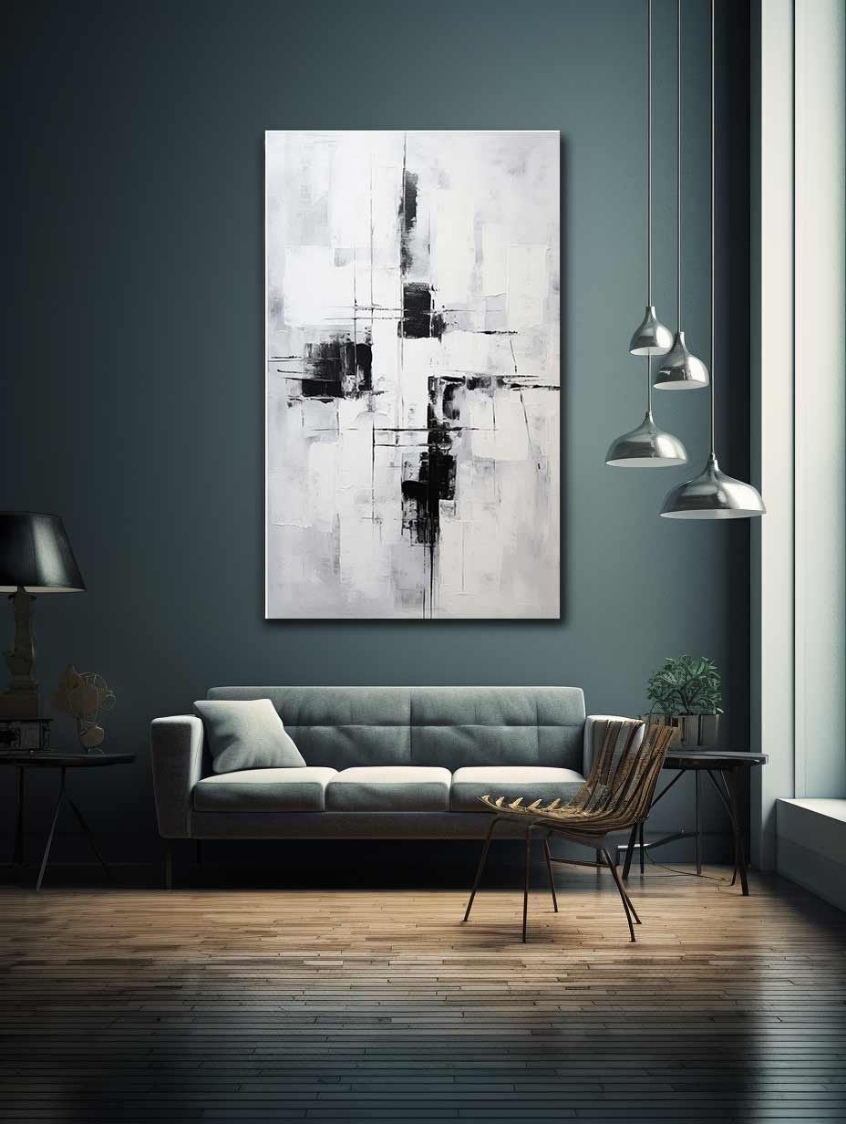 Grey Black Abstract Painting