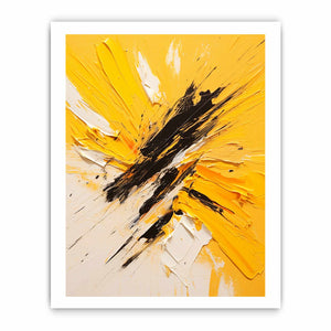 Knife Art Abstract Yellow Painting