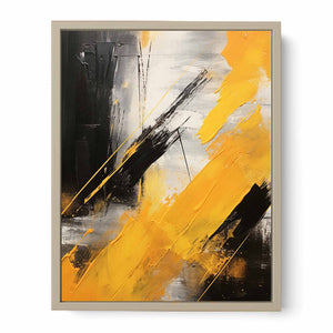 Yellow Black Abstract Painting