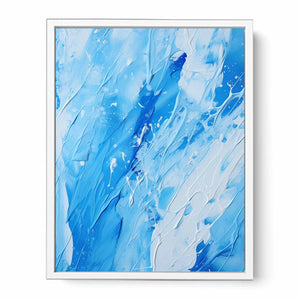 Blue White Drip Painting