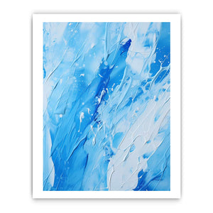 Blue White Drip Painting